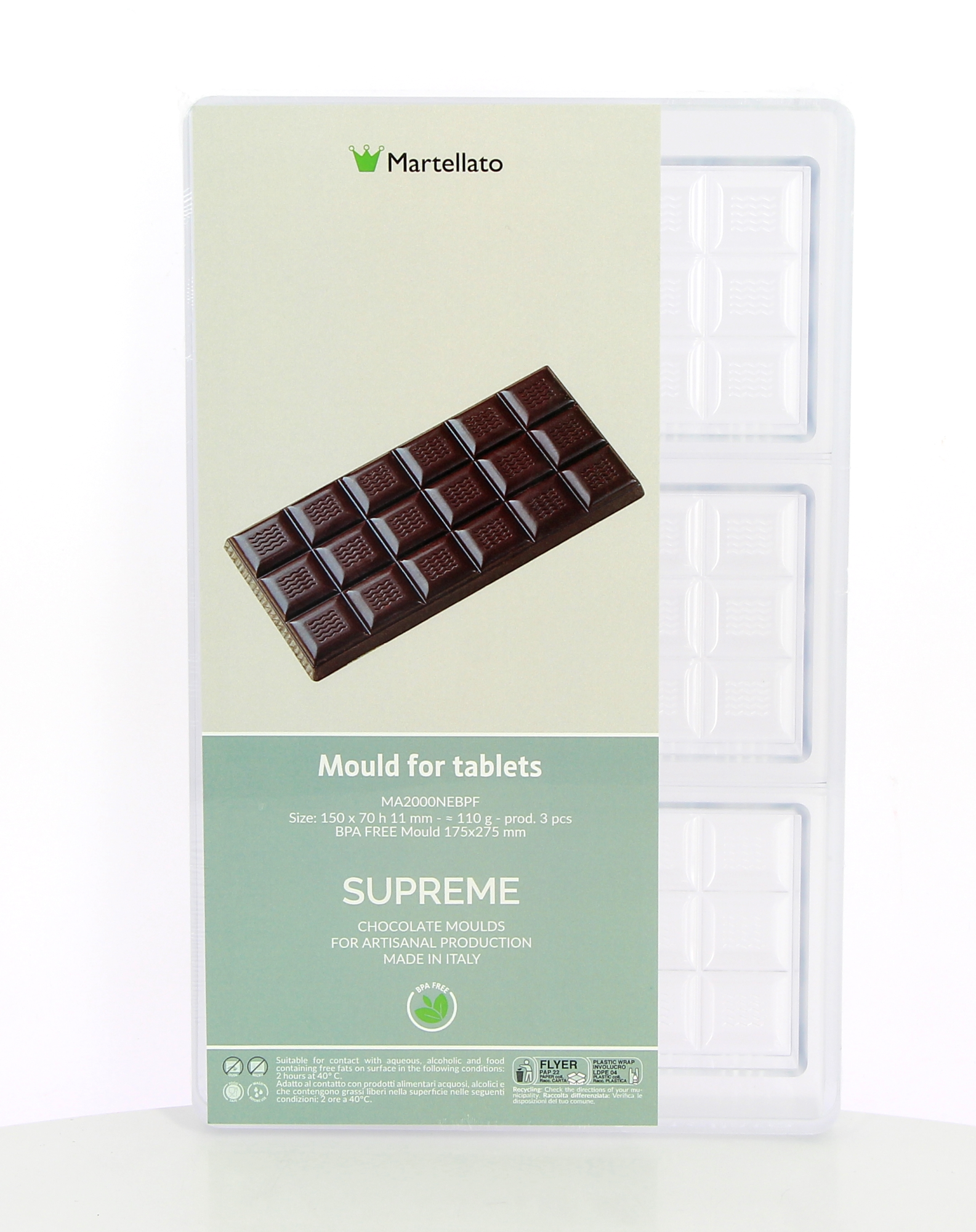 Moules à Chocolat Kinyoda - Lot De 3, Silicone Alimentaire, 6 Cavités, Format Dubai